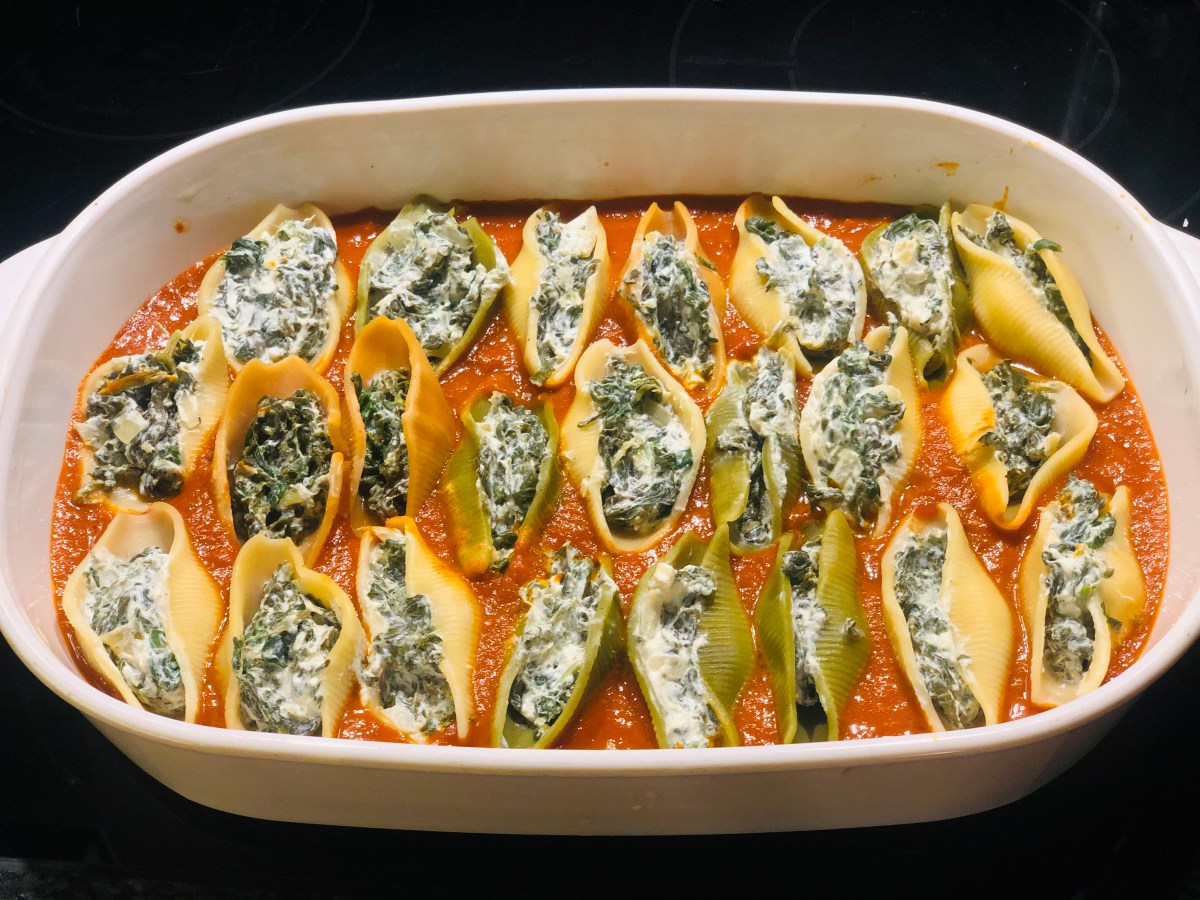 Conchiglioni mit Spinat und Ricotta